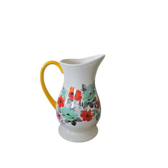 Pioneer Woman 10" Stoneware Pitcher/Vase Floral Pattern - Picture 3 of 5